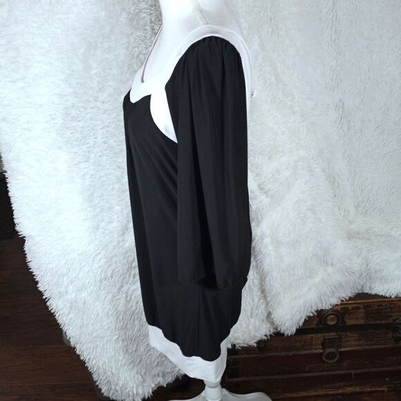 WINDSOR BLACK & WHITE MINI DRESS SZ.L EUC - Picture 5 of 8
